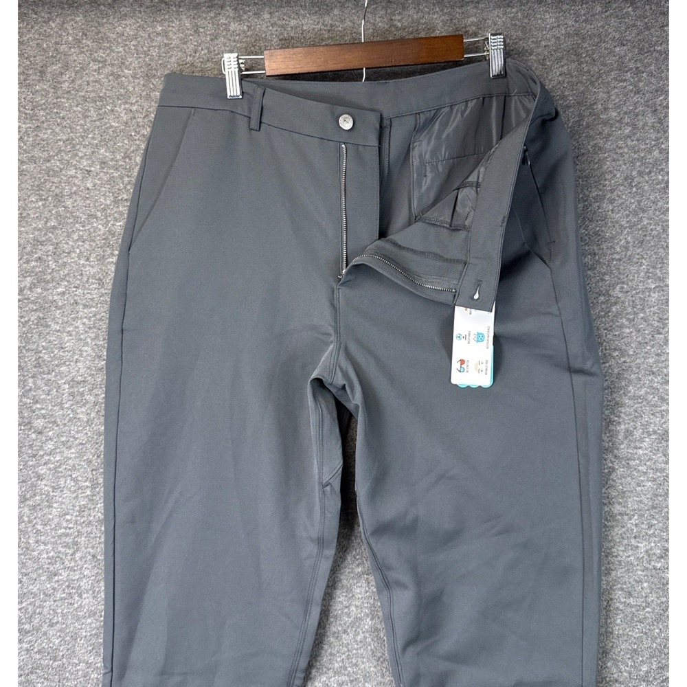 NWT &Collar Athletic Performance Pants Mens 38x29 Gray Stretch Recycled Tech - Picture 2 of 12